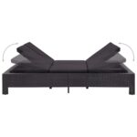 Transat à 2 places avec coussin Noir Résine tressée – Image 4