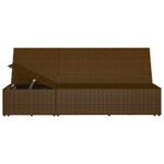 Chaise longue convertible avec coussin Résine tressée Marron – Image 10