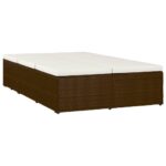 Chaise longue convertible avec coussin Résine tressée Marron – Image 3