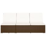 Chaise longue convertible avec coussin Résine tressée Marron – Image 4