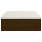 Chaise longue convertible avec coussin Résine tressée Marron – Image 5