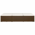 Chaise longue convertible avec coussin Résine tressée Marron – Image 6