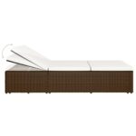 Chaise longue convertible avec coussin Résine tressée Marron – Image 7