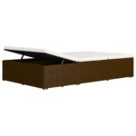 Chaise longue convertible avec coussin Résine tressée Marron – Image 9