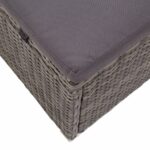 Chaise longue avec auvent et coussin Résine tressée Gris – Image 7