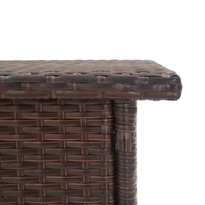 Table à thé Marron 50x50x47 cm Résine tressée – Image 2