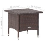 Table à thé Marron 50x50x47 cm Résine tressée – Image 4