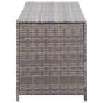 Boîte de rangement de jardin gris 120x50x60 cm résine tressée – Image 3