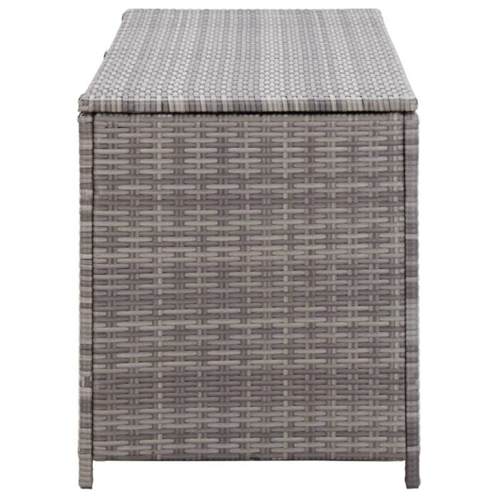 Boîte de rangement de jardin gris 120x50x60 cm résine tressée – Image 3