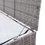 Boîte de rangement de jardin gris 120x50x60 cm résine tressée – Image 5