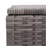 Boîte de rangement de jardin gris 120x50x60 cm résine tressée – Image 6