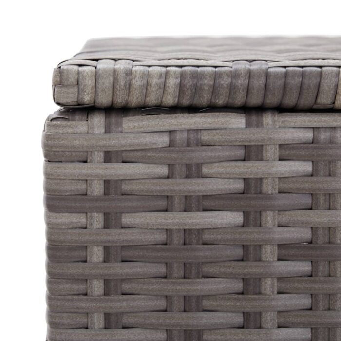 Boîte de rangement de jardin gris 120x50x60 cm résine tressée – Image 6