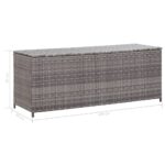 Boîte de rangement de jardin gris 120x50x60 cm résine tressée – Image 7