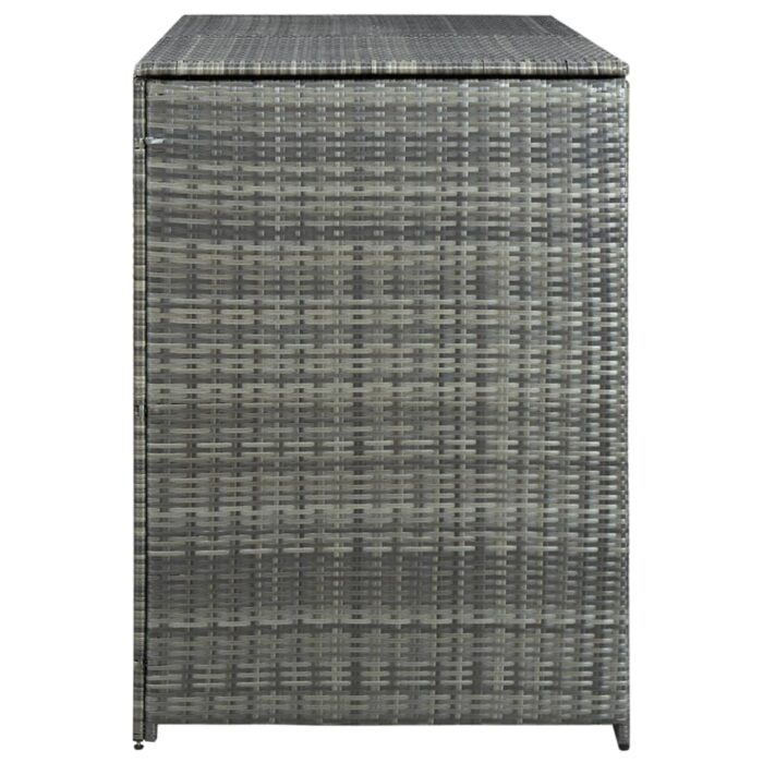 Abri de poubelle double Résine tressée Anthracite 148x77x111cm – Image 4