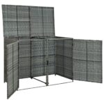 Abri de poubelle double Résine tressée Anthracite 148x77x111cm – Image 5