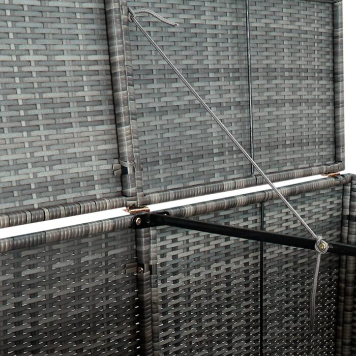 Abri de poubelle double Résine tressée Anthracite 148x77x111cm – Image 7