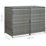 Abri de poubelle double Résine tressée Anthracite 148x77x111cm – Image 8