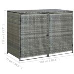 Abri de poubelle double Résine tressée Anthracite 148x77x111cm – Image 9