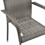 Chaises empilables d'extérieur lot de 2 Gris Résine tressée – Image 7