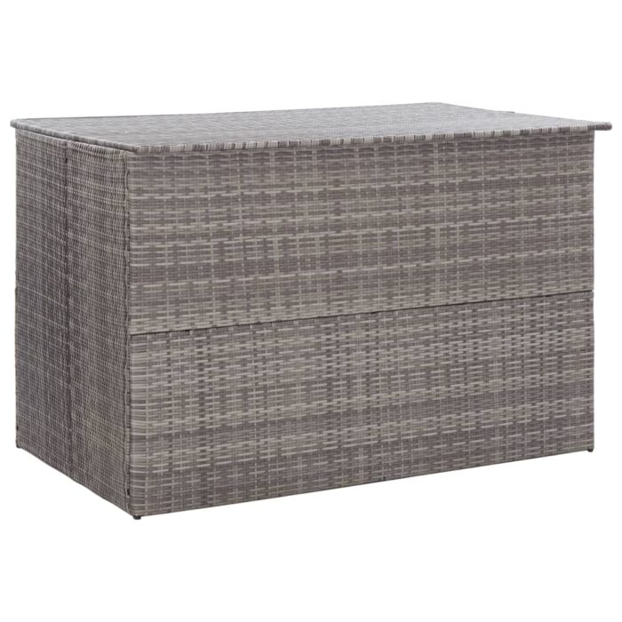 Boîte de rangement de jardin gris 150x100x100 cm résine tressée – Image 1