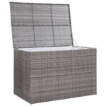 Boîte de rangement de jardin gris 150x100x100 cm résine tressée – Image 3