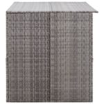 Boîte de rangement de jardin gris 150x100x100 cm résine tressée – Image 4