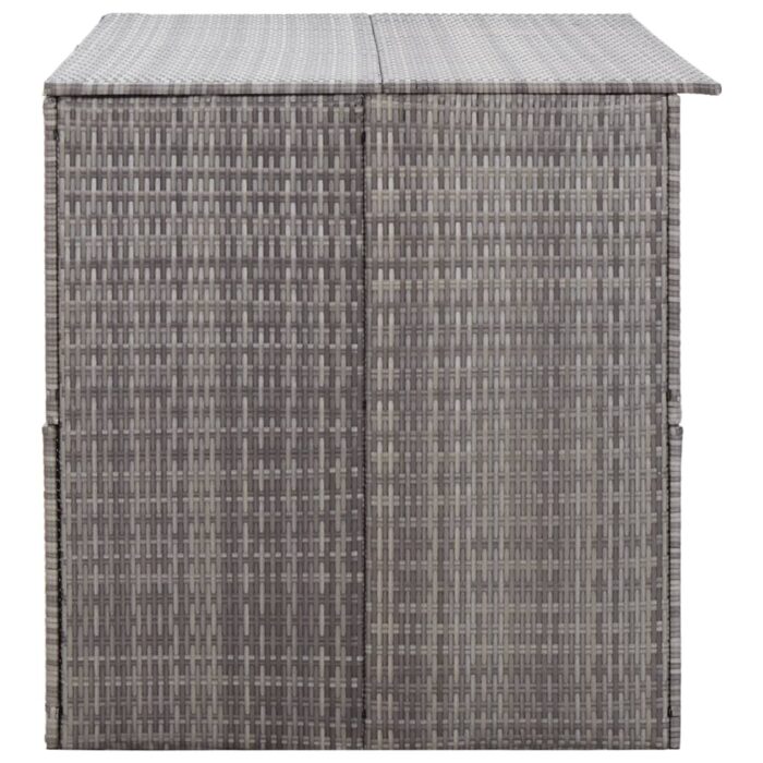 Boîte de rangement de jardin gris 150x100x100 cm résine tressée – Image 4