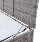 Boîte de rangement de jardin gris 150x100x100 cm résine tressée – Image 5