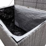 Boîte de rangement de jardin gris 150x100x100 cm résine tressée – Image 6