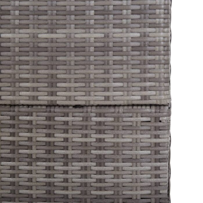 Boîte de rangement de jardin gris 150x100x100 cm résine tressée – Image 7