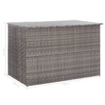 Boîte de rangement de jardin gris 150x100x100 cm résine tressée – Image 8