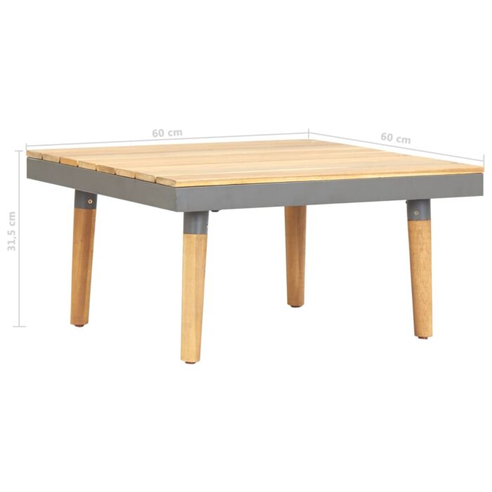 Table basse de jardin 60x60x31,5 cm Bois solide d'acacia – Image 4