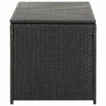 Boîte de rangement de jardin résine tressée 100x50x50 cm noir – Image 4