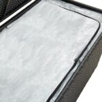 Boîte de rangement de jardin résine tressée 100x50x50 cm noir – Image 5