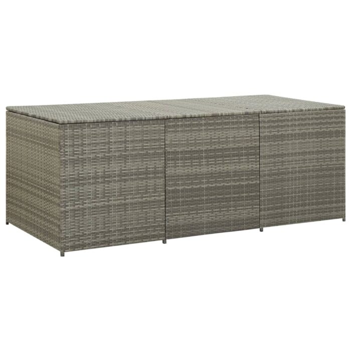 Boîte de rangement de jardin résine tressée 180x90x70 cm gris – Image 1