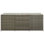 Boîte de rangement de jardin résine tressée 180x90x70 cm gris – Image 4