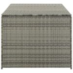 Boîte de rangement de jardin résine tressée 180x90x70 cm gris – Image 5