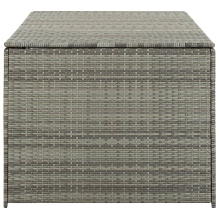 Boîte de rangement de jardin résine tressée 180x90x70 cm gris – Image 5