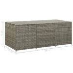 Boîte de rangement de jardin résine tressée 180x90x70 cm gris – Image 7