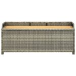 Banc de rangement de jardin 120 cm Résine tressée Gris – Image 3