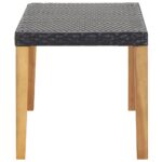 Banc de jardin 120 cm Noir Résine tressée et bois d'acacia – Image 2