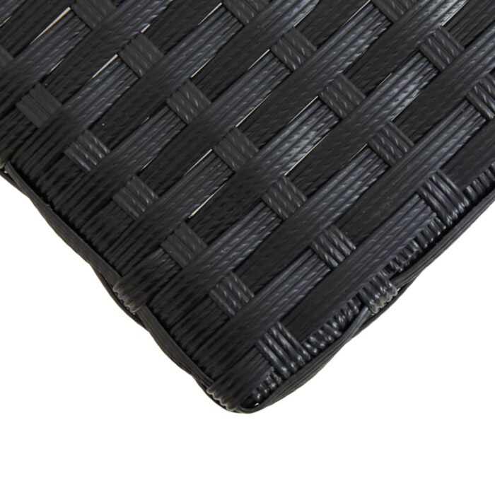 Banc de jardin 120 cm Noir Résine tressée et bois d'acacia – Image 4