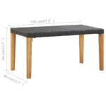 Banc de jardin 120 cm Noir Résine tressée et bois d'acacia – Image 5