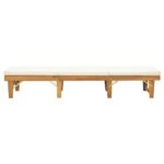 Chaise longue pliante avec coussin Bois d'acacia solide – Image 3