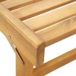 Chaise longue pliante avec coussin Bois d'acacia solide – Image 6