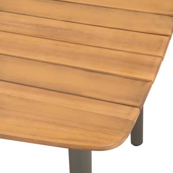 Table de jardin 200x100x72 cm Bois d'acacia solide et acier – Image 2