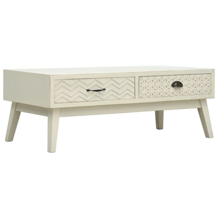 VXL8719883732398_a_en_hd_1.jpg Table basse avec 2 tiroirs Gris sculpté 110x50x40 cm Bois – Image 1