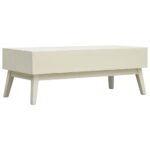 Table basse avec 2 tiroirs Gris sculpté 110x50x40 cm Bois – Image 3