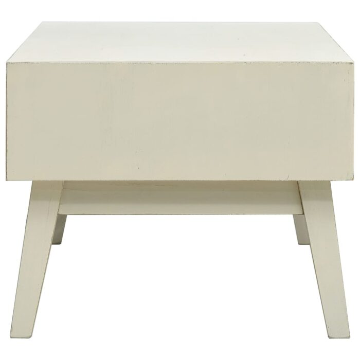Table basse avec 2 tiroirs Gris sculpté 110x50x40 cm Bois – Image 5