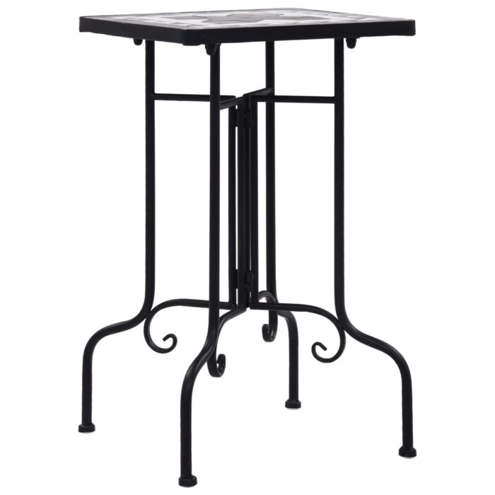 Table de bistro mosaïque noir et blanc Céramique – Image 2